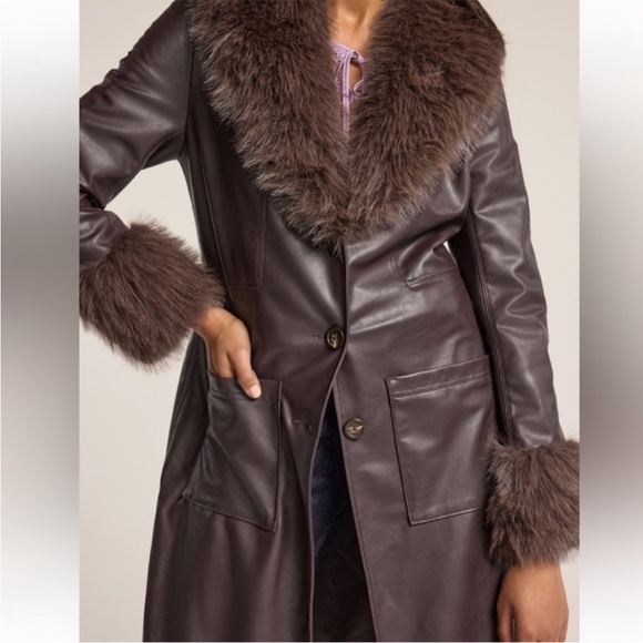 Old Navy X Anna Sui Vegan Leather Coat Size XL - Picture 2 of 6